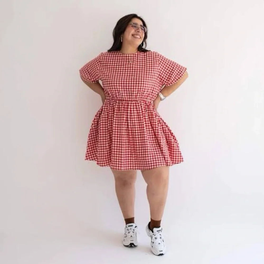 Shiny by Nature Gingham Red Dress - Picture 1 of 5